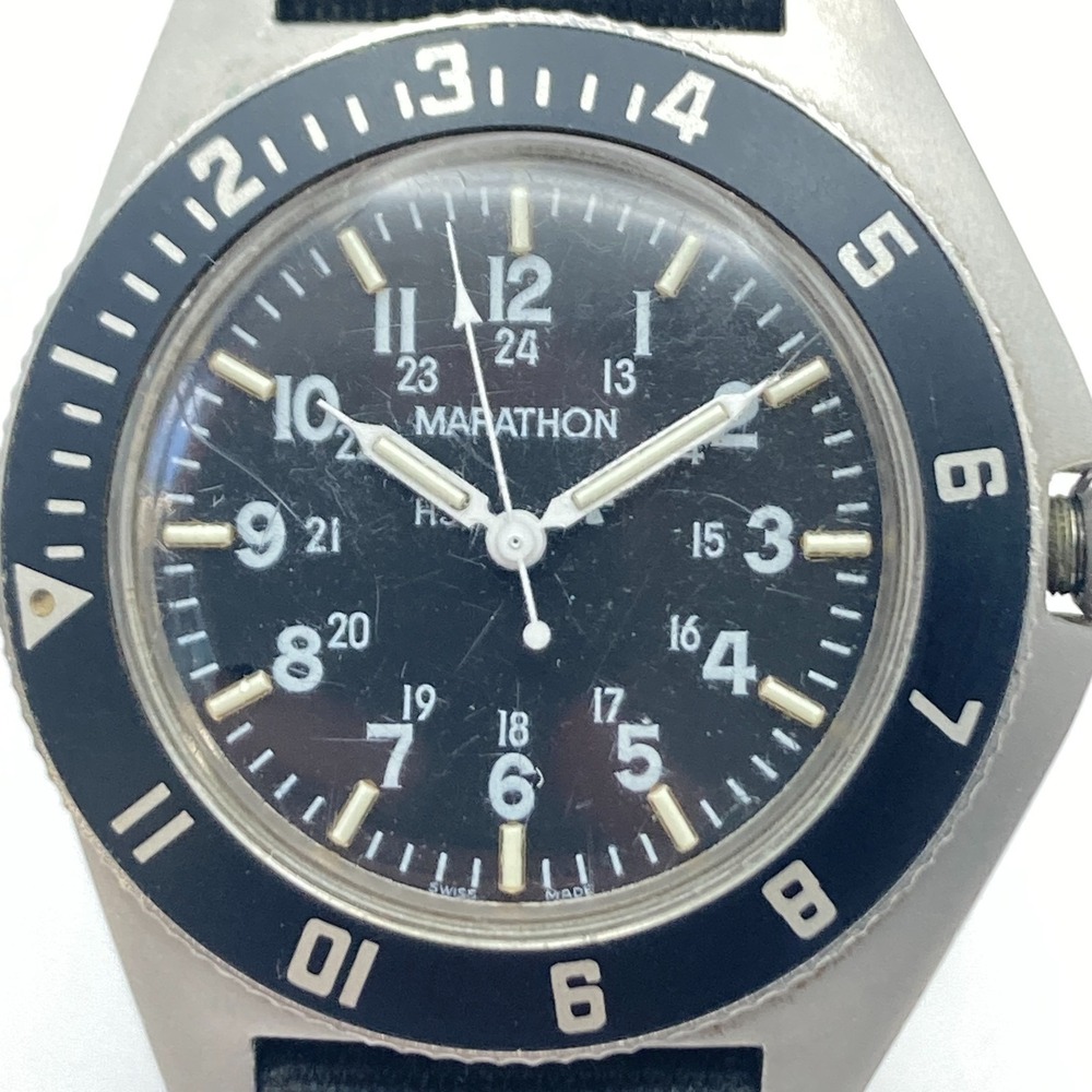 Marathon Gallet & Co Men's Watch Military 41mm Silver Tone 211 New Battery 1990 - Picture 2 of 16